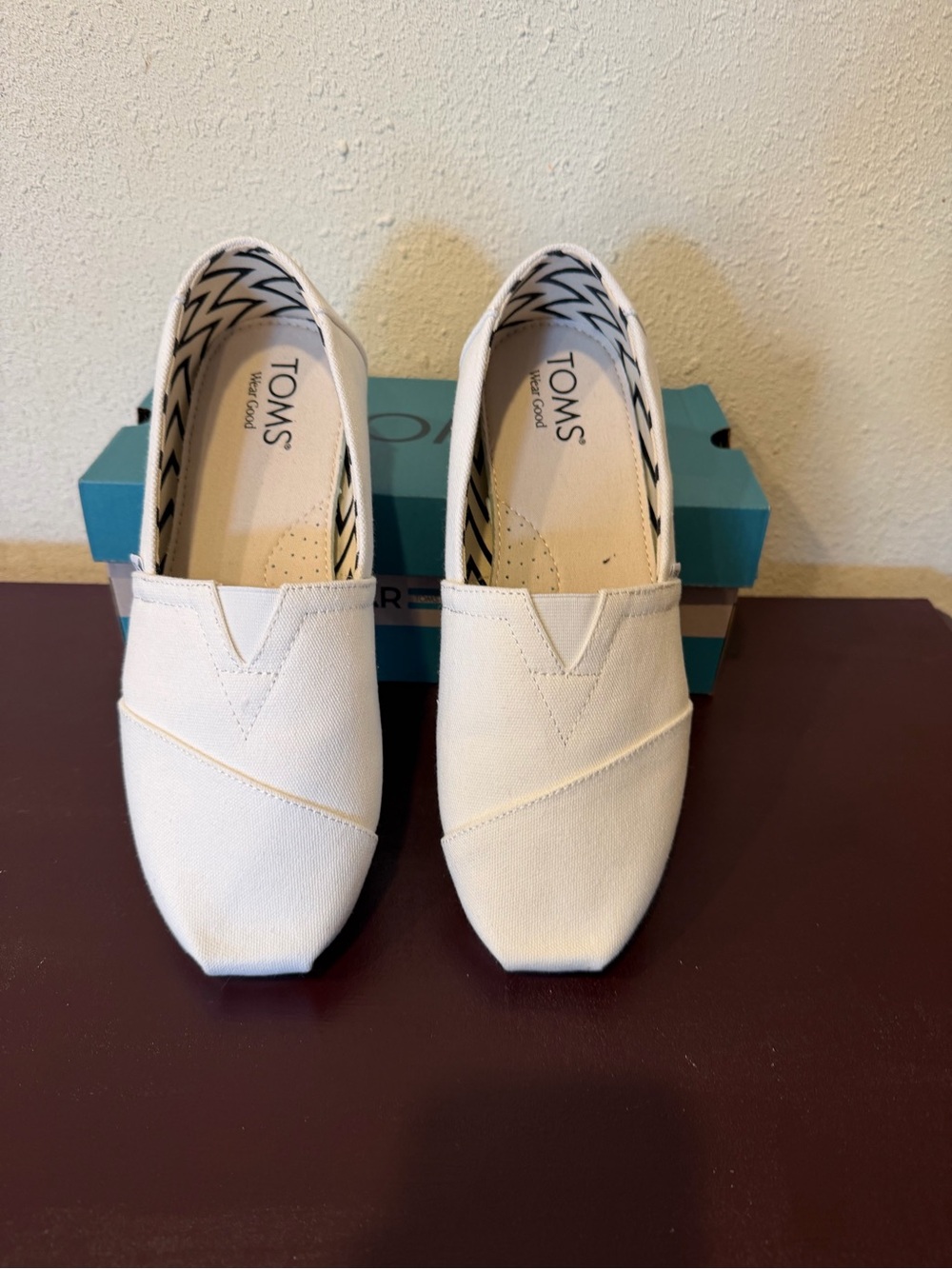 TOMS White Canvas Alpargata Slip-On Flats